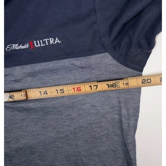 Travis Mathew Golf Polo Michelob Ultra Beer Logo Navy Blue Mens Medium - Picture 4 of 9